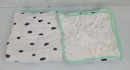 Cloud Island Multi Layer Cotton Muslin Baby Blanket White Gray Green Gold Star - £39.10 GBP