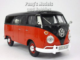 Volkswagen  VW T1 (Type 2) Delivery Bus Van 1/24 Scale Diecast Model - RED/BLACK - £29.18 GBP