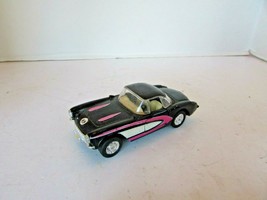 Mc Toy Diecast &#39;57 Corvette Scale 1/39 Black With Pink Macau 4.25&quot;L H8 - £6.32 GBP