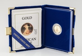 1990-P 1/10 Oz. Oro American Eagle Moneta di Prova W/ Custodia E COA - £311.58 GBP