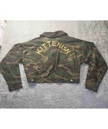 Kittenish Camo Cropped Embroidered Jacket Womens M Gorpcore Casual Stree... - $22.76