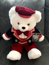 1998 Dan Dee Snowflake Teddy Bear Christmas Holiday White Stuffed Plush 18"  - $38.22