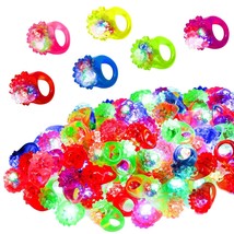 108 Pcs Led Light Up Ring - Colorful Flashing Bumpy Rings Finger Toys No... - £67.42 GBP