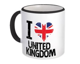 I Love United Kingdom : Gift Mug Heart Flag Country Crest British Expat - £12.74 GBP