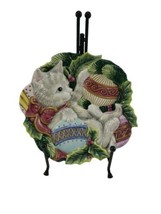 Fitz &amp; Floyd Essentials Kitty Cat with Christmas Tree Ornaments 3D Plate  - £11.83 GBP