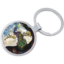 Colorful Peacock Keychain - Includes 1.25 Inch Loop for Keys or Backpack - £8.46 GBP
