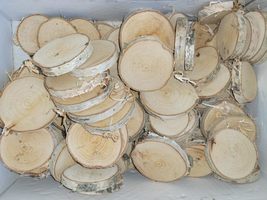 Wooden Discs Mix Set of 30, 50, 100, or 50 2-3.15&quot; Baltic Birch Wood Slices Wedd - £25.06 GBP