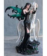 Gothic Pearl Visionary Fairy Strolling With Solar Viserion Dragon Pet Fi... - €55,80 EUR