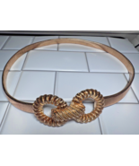 Vintage Women’s Golden Elastic Belt Gold Knot Buckle Retro Stretch Size ... - $32.59 CAD