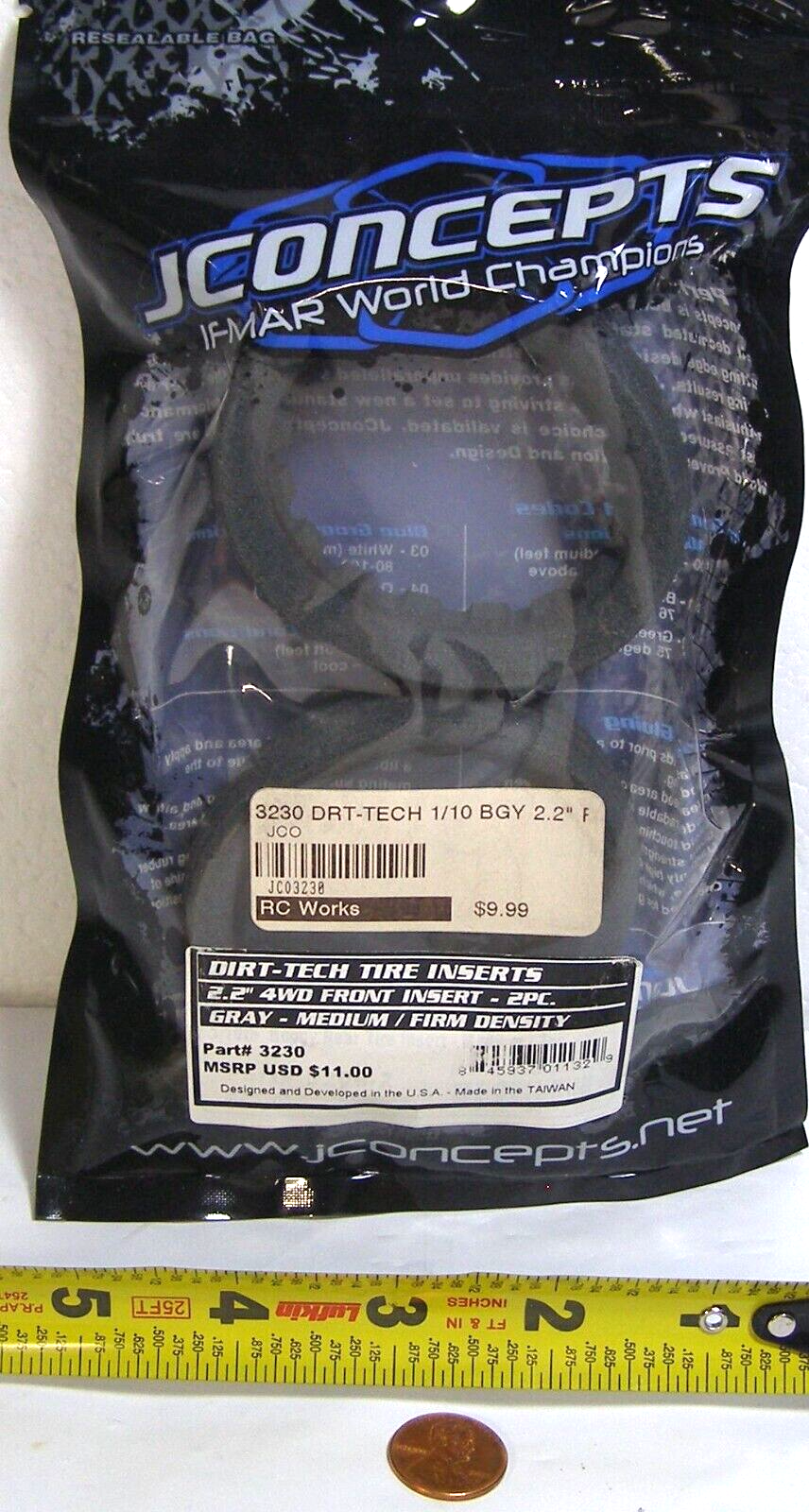 J Concepts 3230 DRT-Tech 1/10 Buggy 2.2&quot; Inserts 2pc Front Gray   SIG/H - $9.95
