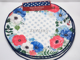 Stars &amp; Stripes patriotic 4th of July Floral Red Blue Placemats Set of 4 - €26,25 EUR