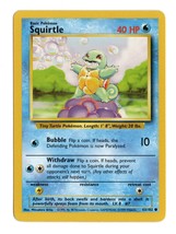 Pokémon Squirtle Base Set 63/102 Common NM WOTC 1999 Basic Vintage - £3.18 GBP