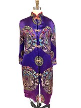 Vtg Korean Coat Purple Silk Embroidered  Robe ESME 5 Toe Dragon Sz M 60s... - $2,454.47 MXN
