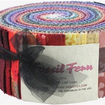 Fern Fossil Dark Pinwheel 40-Strip Jelly Roll - Quilting Fa - £87.80 GBP