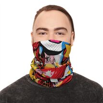  Pop Art Pinup Redhead Neck Gaiter Vibrant Comic Winter Face Mask Drawst... - $25.00