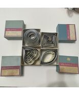 Vintage Wilton Biscuit Cutters In Boxes Hearts Circles Boats Diamond 24pcs - $30.82