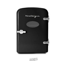 Nostalgia Electrics Retro 6-Can Personal Refrigerator Black - £51.98 GBP