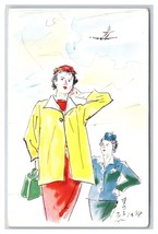 Japan Airlines Flight Attendants Artist Signed UNP ChromePostcard V15 - £3.77 GBP