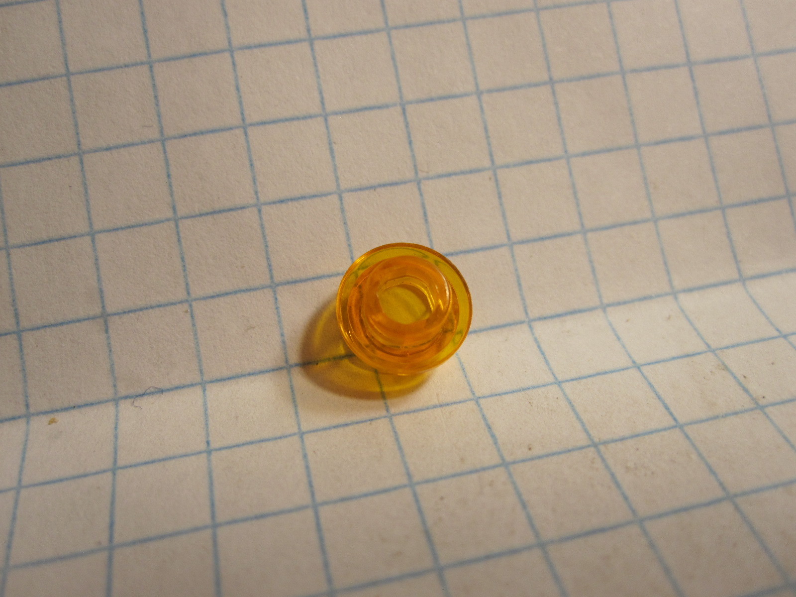 Lego Bionicle part #85861: Trans-Orange -1x1 Round Plate w/ Open Stud - $0.15