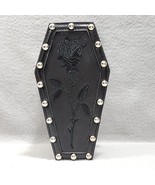 Goth Black Coffin Rose Embroidered Crossbody Mini Purse Vampcore Punk Me... - $525.46 MXN