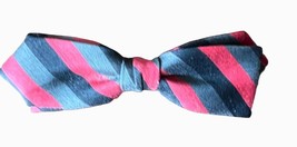Shur On RETRO Mens Bow Tie Red Black Gray Stripes Rayon Clip On Vintage ... - $24.95