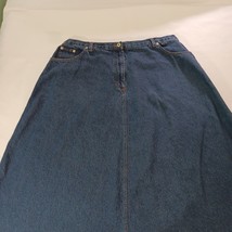 Denim 24/7 Women's Cotton Blue Front Zipper Pockets Denim Skirt Size H8 image 7