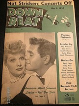 LUCILLE BALL &amp; DESI ARNAZ  (RARE 1953 DOWN BEAT MAGAZINE)EARLY I LOVE LUCY - $2,306.69 MXN
