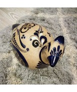Mexican Folk Art Stoneware Clay Pottery Bird Glazed signed f d mex - $266.28 MXN