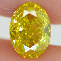 Oval Cut Diamond Fancy Yellow Color Loose Enhanced 1.20 Carat SI2 IGI Certified - £1,087.56 GBP