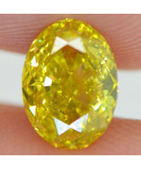 Oval Cut Diamond Fancy Yellow Color Loose Enhanced 1.20 Carat SI2 IGI Ce... - £1,078.14 GBP