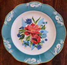 Four (4) Pioneer Woman ~ Teal Floral Pattern ~ 8.5&quot; ~ Stoneware Salad Pl... - £29.89 GBP