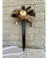 Fall Cemetery, flowers for grave, fall grave decoration, cross for grave - $24.00