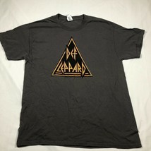 Def Leppard Shirt Size L Gray Hysteria Logo Crew Neck Cotton Short Sleeve Rock - £10.34 GBP