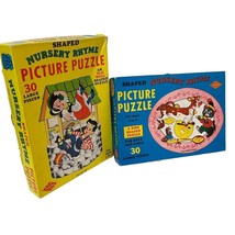 Shaped Nursery Rhyme Picture Puzzles By Warren Built Rite Vintage Scarce - £11.59 GBP
