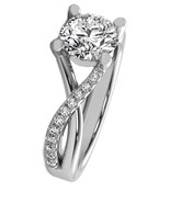 14 k white gold Diamond engagement ring white sapphire center - $1,250.00