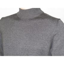 Men's Sweater Knit By BRANGO Turkey Mock Neck Cotton Blend 21050 Charcoal image 9