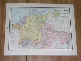 1896 Map Of Europe Germany Bohemia Reformation 30 Thirty Years War 100 France - £15.10 GBP
