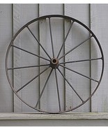 Antique Primitive Steel Spoke Wagon Wheel Cart Implement Farm Vintage De... - £194.75 GBP