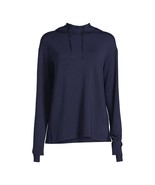 Athletic Works Women&#39;s Navy Blue French Terry Mock Neck Hoodie Size X-Sm... - £6.18 GBP