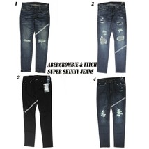 Abercrombie &amp; Fitch New Men&#39;s Super Skinny J EAN S Destroyed Ripped RET.$88.00 Nwt - £42.75 GBP