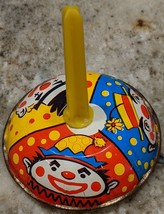 VINTAGE Made in USA CLOWN Tin Litho Toy Noisemaker Clowns Rattle Bell - $9.95