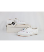 NOS Vintage 90s Keds Youth Size 3.5Y Heart Lace Up Leather Shoes Sneaker... - $29.65