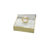Women Rings Charter Club 3 Rows Cubic  Zirconia Gold Plated Ring Size 5 - $12.86