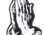 Praying Hands Iron On Embroidered Patch 3 1/4&quot;x 5 1/8&quot; - £5.89 GBP