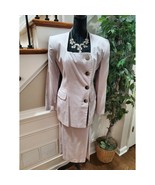 Vintage Apart Solid Gray Rayon Long Sleeve Blazer &amp; Skirt 2 Piece Suit S... - $47.52
