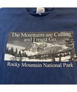 VTG Gildan Rocky Mountain Park The Mountains are Calling Adult Blue MED ... - £12.36 GBP