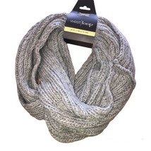 West Loop Knit Cable Infinity Scarf Neck Warmer Gray Brand New - £6.30 GBP