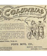 Columbia Bicycles 1894 Advertisement Victorian Pope Bikes Beyond Critics... - $28.07 CAD