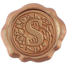 Letter S Wax Seal Stickers Initial 25Pk Floral Adhesive Wax Seals Gold D... - $14.99