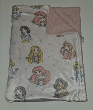 Disney Baby Princess Fleece Blanket Pink Cinderella Ariel Snow White Jasmine - £19.38 GBP